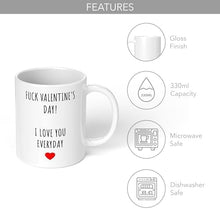 Print Maniacs Fuck Valentine Day Mug 11oz Funny Mug Gifts for Girlfriend, Birthday Gifts for Women, Valentines Day Gifts for Her, Anniversary Romantic Gifts for Her Fiancee Wife - Media Replication