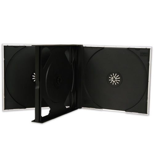 25mm 4 Way Jewel CD Case Black Tray - Media Replication