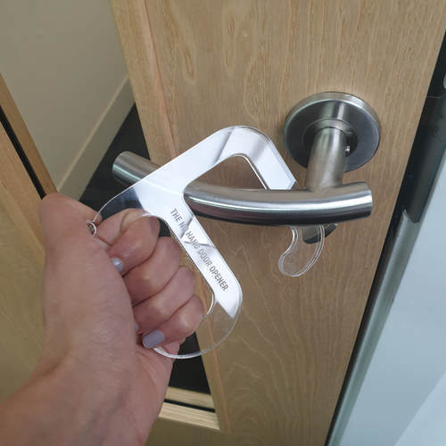 Hands Free Off Door Handle Opener Keyring 6mm Support The NHS Perspex Clear
